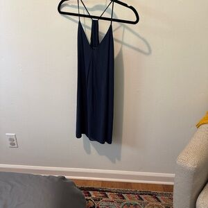 Alice + Olivia Navy V-Neck Slip Dress